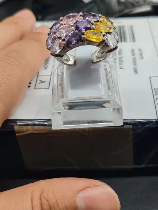 Anello Argento 925 Multicolor Design Bouquet