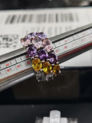 Anello Argento 925 Multicolor Design Bouquet