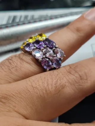Anello Argento 925 Multicolor Design Bouquet