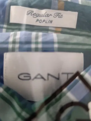 Camisa GANT Cuadros Azul y Verde Talla L
