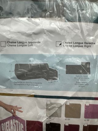 Funda elástica sofá chaise longue brazo derecho