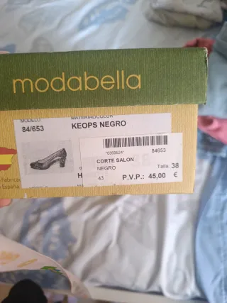 Modabella Zapatos Salón Negros Talla 38