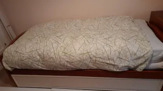 Cama nido de madera con dos colchones incluidos.