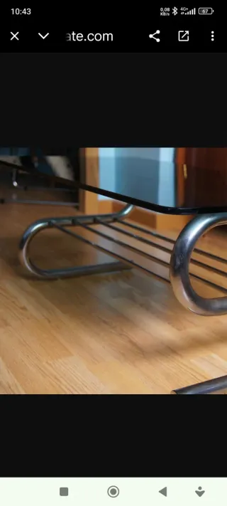 Mesa de centro cristal y metal negra