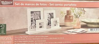 Set 4 Marcos Fotos Melinera Madera Blanco