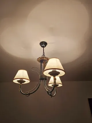 Lámpara Vintage Metal y Tela