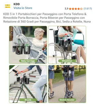 Portabicchieri passeggino 3 in 1 KDD