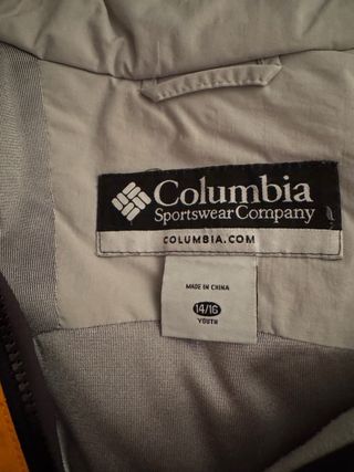 Chaqueta Columbia niño naranja y blanco.