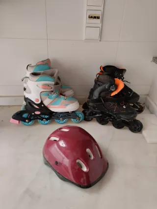 Patines en línea para niños y casco