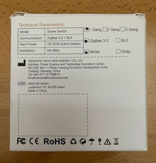 MOES INTERRUPTOR INALAMBRICO ZIGBEE TUYA 1 TECLA