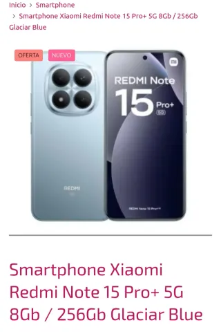 Xiaomi Redmi Note 15 Pro+ 5G 8GB/256GB Azul