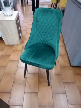 Silla terciopelo turquesa