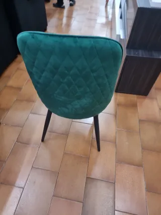 Silla terciopelo turquesa