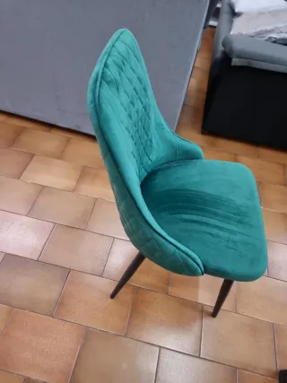 Silla terciopelo turquesa