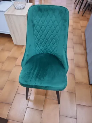 Silla terciopelo turquesa