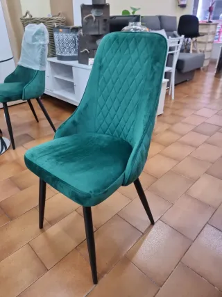 Silla terciopelo turquesa