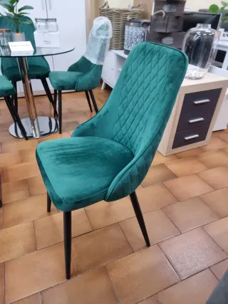 Silla terciopelo turquesa