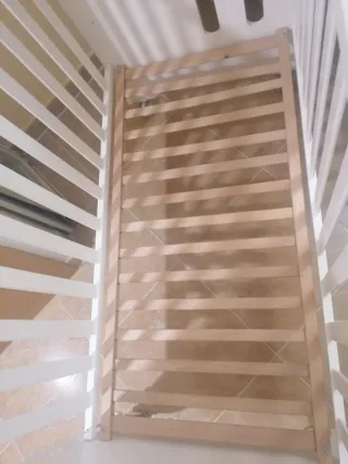 Cuna bebé madera + colchón + Edredón y chichonera