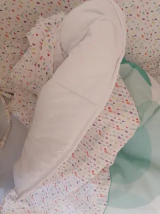 Cuna bebé madera + colchón + Edredón y chichonera