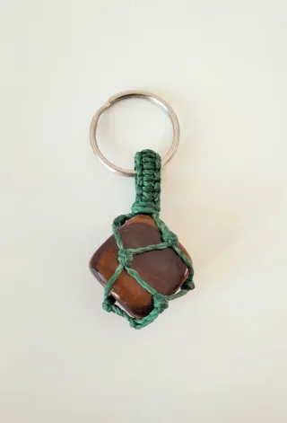 Portachiavi con Pietra Occhio di Tigre