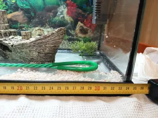 Acuario con filtro , luz y decoración.