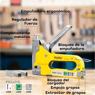 Grapadora 3en 1 para madera NUNU by Rapid