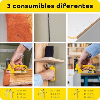 Grapadora 3en 1 para madera NUNU by Rapid