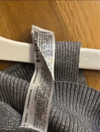 Top Zara brillante plateado