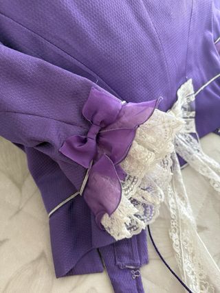 Corpiño Fallera Morado con Encaje Blanco