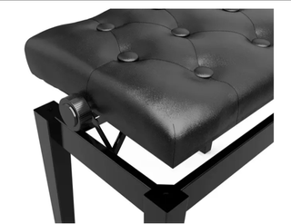 Banqueta Piano Regulable Negra Acolchada