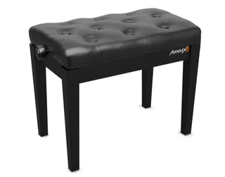 Banqueta Piano Regulable Negra Acolchada