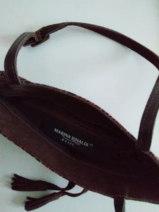 Borsetta Marina Rinaldi fantasia rossa e marrone