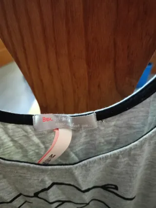 Camiseta tirantes gris con dibujo Mon amour