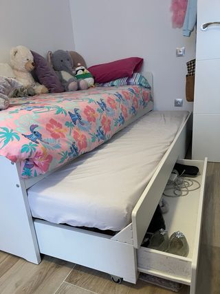 Cama nido IKEA SLÄKT blanca 90x200cm