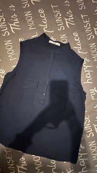 Blusa lm azul marino talla S