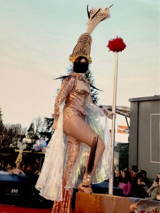 Disfraz Carnaval Dorado y Rojo Talla Única