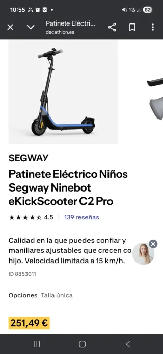 Patinete Eléctrico Niños Segway C2 Pro