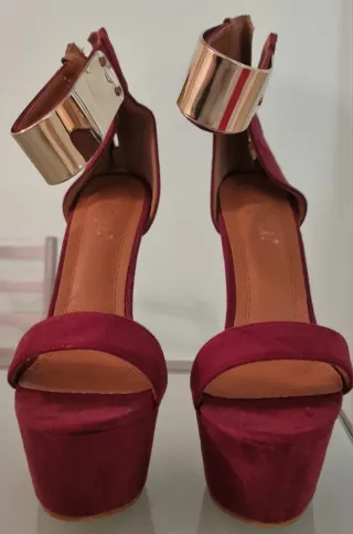 Sandali eleganti donna tacco oro/rosso EUR 40