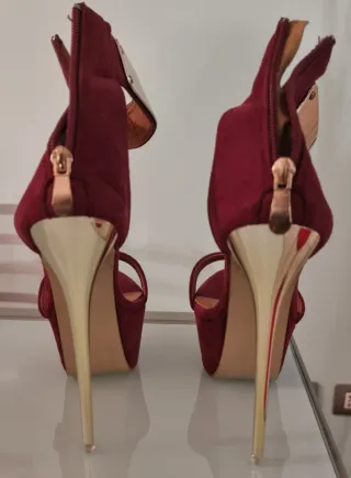 Sandali eleganti donna tacco oro/rosso EUR 40