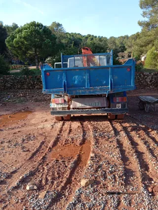 Camión grúa con volquete
