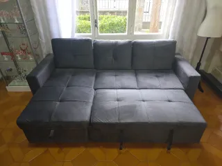 Sofá Cama Gris Tela