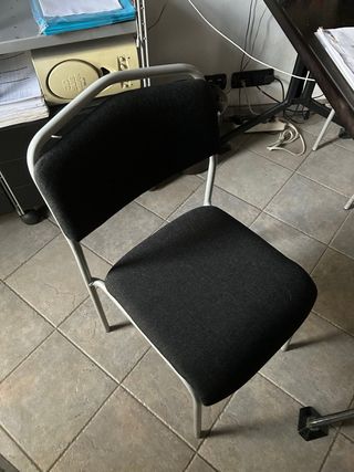 Sedie alluminio e stoffa nere