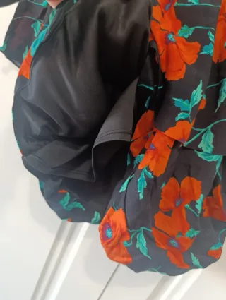 Vestido floral Zara fiesta espalda descubierta  S