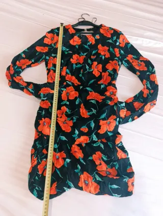 Vestido floral Zara fiesta espalda descubierta  S