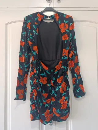 Vestido floral Zara fiesta espalda descubierta  S