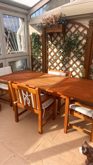 Pack 4 sillas de madera para jardín