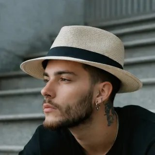 Panama hat High end quality white black small size