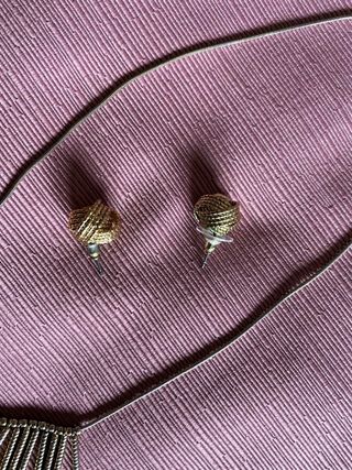 Conjunto Dorado Pendientes Collar Vintage