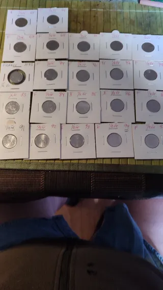 Lote 22 monedas 1/2 Franco Francés