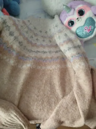 Jersey Easy Wear beige y rosa y lila